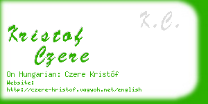 kristof czere business card