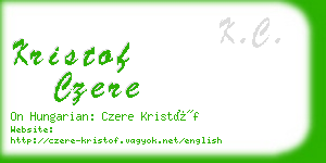 kristof czere business card